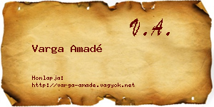 Varga Amadé névjegykártya
